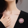 image:imageLarge Crystal Flower Brooch Pin for Women Red purple pink green Rhinestone Flower Lapel Pin Wedding Party Birthday Dance Banquet Dress Suit Ceremony Clothes Hat Bag Accessories JewelryPurple 2