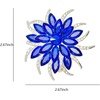 image:imageLarge Crystal Flower Brooch Pin for Women Red purple pink green Rhinestone Flower Lapel Pin Wedding Party Birthday Dance Banquet Dress Suit Ceremony Clothes Hat Bag Accessories JewelryDark Blue