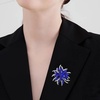 image:imageLarge Crystal Flower Brooch Pin for Women Red purple pink green Rhinestone Flower Lapel Pin Wedding Party Birthday Dance Banquet Dress Suit Ceremony Clothes Hat Bag Accessories JewelryDark Blue
