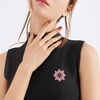 image:imageLarge Crystal Flower Brooch Pin for Women Red purple pink green Rhinestone Flower Lapel Pin Wedding Party Birthday Dance Banquet Dress Suit Ceremony Clothes Hat Bag Accessories JewelryPink Flower Brooch Pin