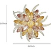 image:imageLarge Crystal Flower Brooch Pin for Women Red purple pink green Rhinestone Flower Lapel Pin Wedding Party Birthday Dance Banquet Dress Suit Ceremony Clothes Hat Bag Accessories Jewelrychampagne color