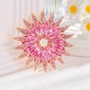 image:imageLarge Crystal Flower Brooch Pin for Women Red purple pink green Rhinestone Flower Lapel Pin Wedding Party Birthday Dance Banquet Dress Suit Ceremony Clothes Hat Bag Accessories JewelryPink 2