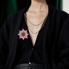 image:imageLarge Crystal Flower Brooch Pin for Women Red purple pink green Rhinestone Flower Lapel Pin Wedding Party Birthday Dance Banquet Dress Suit Ceremony Clothes Hat Bag Accessories JewelryPink Flower Brooch Pin