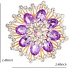 image:imageLarge Crystal Flower Brooch Pin for Women Red purple pink green Rhinestone Flower Lapel Pin Wedding Party Birthday Dance Banquet Dress Suit Ceremony Clothes Hat Bag Accessories JewelryPurple 2