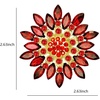 image:imageLarge Crystal Flower Brooch Pin for Women Red purple pink green Rhinestone Flower Lapel Pin Wedding Party Birthday Dance Banquet Dress Suit Ceremony Clothes Hat Bag Accessories JewelryRed 3