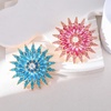 image:imageLarge Crystal Flower Brooch Pin for Women Red purple pink green Rhinestone Flower Lapel Pin Wedding Party Birthday Dance Banquet Dress Suit Ceremony Clothes Hat Bag Accessories JewelryPink 2