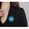 image:imageLarge Crystal Flower Brooch Pin for Women Red purple pink green Rhinestone Flower Lapel Pin Wedding Party Birthday Dance Banquet Dress Suit Ceremony Clothes Hat Bag Accessories JewelryBlue brooch