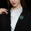 image:imageLarge Crystal Flower Brooch Pin for Women Red purple pink green Rhinestone Flower Lapel Pin Wedding Party Birthday Dance Banquet Dress Suit Ceremony Clothes Hat Bag Accessories JewelryGreen 1