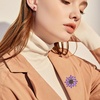 image:imageLarge Crystal Flower Brooch Pin for Women Red purple pink green Rhinestone Flower Lapel Pin Wedding Party Birthday Dance Banquet Dress Suit Ceremony Clothes Hat Bag Accessories JewelryPurple Flower Brooch Pin