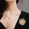 image:imageLarge Crystal Flower Brooch Pin for Women Red purple pink green Rhinestone Flower Lapel Pin Wedding Party Birthday Dance Banquet Dress Suit Ceremony Clothes Hat Bag Accessories Jewelrychampagne color