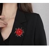 image:imageLarge Crystal Flower Brooch Pin for Women Red purple pink green Rhinestone Flower Lapel Pin Wedding Party Birthday Dance Banquet Dress Suit Ceremony Clothes Hat Bag Accessories JewelryRed brooch