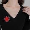 image:imageLarge Crystal Flower Brooch Pin for Women Red purple pink green Rhinestone Flower Lapel Pin Wedding Party Birthday Dance Banquet Dress Suit Ceremony Clothes Hat Bag Accessories JewelryRed brooch