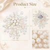 image:imageLarge Pearl Brooch for Women White Oval Flower Pearl Striking Brooch