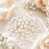 image:imageLarge Pearl Brooch for Women White Oval Flower Pearl Striking Brooch