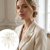 image:imageLarge Pearl Brooches for Women White Flower Pearl Brooch Pin Snowflake Design Vintage Sparkling Brooch for Wedding Party Lightweight 3x236 inch Faux Pearls Jewelry Gift
