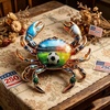 image:imageMALOYANVE Crab Brooch Pin for Women Men Vintage Gold Plated Crab Enamel Lapel Pin Ocean Marine Animal Brooch for Jackets Hats Scarves Bags Gift for Beach LoversGreen soccerthemed