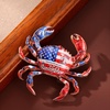 image:imageMALOYANVE Crab Brooch Pin for Women Men Vintage Gold Plated Crab Enamel Lapel Pin Ocean Marine Animal Brooch for Jackets Hats Scarves Bags Gift for Beach LoversAmerican flag 250th Anniversary