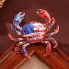 image:imageMALOYANVE Crab Brooch Pin for Women Men Vintage Gold Plated Crab Enamel Lapel Pin Ocean Marine Animal Brooch for Jackets Hats Scarves Bags Gift for Beach LoversAmerican flag 250th Anniversary