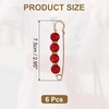 image:imageMECCANIXITY Pearl Brooch Pins Decorative Sweater Safety Pin BroochEraser Red