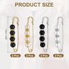 image:imageMECCANIXITY Pearl Brooch Pins Decorative Sweater Safety Pin BroochWhiteBlackSilver