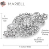 image:imageMariell Vintage Bridal Crystal Brooch Pin 4 Wide Antique Silver Wedding Pin Rhinestone Brooch for Brides and Wedding Art Deco Fashion Accessory