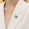 image:imageParts Express Victorian Style Mother of Pearl Body and Micro Pave Spider Brooches Pins Silver Tone Black