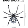 image:imageParts Express Victorian Style Mother of Pearl Body and Micro Pave Spider Brooches Pins Silver Tone Black