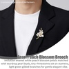 image:imagePeach Blossom Brooch for Women Pearl and Rhinestone Floral Lapel Pin Pink Enamel Flower Jewelry for Dresses Coats and Scarves Romantic Spring Summer Style Accessory for Parties and WeddingsWhite