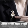 image:imagePeach Blossom Brooch for Women Pearl and Rhinestone Floral Lapel Pin Pink Enamel Flower Jewelry for Dresses Coats and Scarves Romantic Spring Summer Style Accessory for Parties and WeddingsWhite