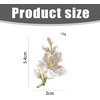 image:imagePeach Blossom Brooch for Women Pearl and Rhinestone Floral Lapel Pin Pink Enamel Flower Jewelry for Dresses Coats and Scarves Romantic Spring Summer Style Accessory for Parties and WeddingsWhite