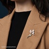 image:imagePeach Blossom Brooch for Women Pearl and Rhinestone Floral Lapel Pin Pink Enamel Flower Jewelry for Dresses Coats and Scarves Romantic Spring Summer Style Accessory for Parties and WeddingsPink2