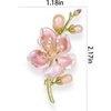 image:imagePeach Blossom Brooch for Women Pearl and Rhinestone Floral Lapel Pin Pink Enamel Flower Jewelry for Dresses Coats and Scarves Romantic Spring Summer Style Accessory for Parties and WeddingsPink
