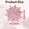 image:imagePink Brooches for Women Large Sunflower Rhinestone Brooch Vintage Bold Floral Statement Brooches Women Crystal Flower Brooch Pin for Dress Coat Hat Scarf Bag Gift