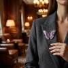 image:imagePurple Butterfly Brooches for WomenCrystal Brooches Pins Elegant Rhinestone Brooch Sweater Dress Shawl Accessories Birthday Party Christmas Wedding Winter Jewelry