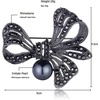 image:imageRhinestone Black Flower Brooches Women Vintage Antique Silver Brooch Pin Elegant Exquisite BrochesPearlblack