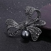 image:imageRhinestone Black Flower Brooches Women Vintage Antique Silver Brooch Pin Elegant Exquisite BrochesPearlblack