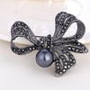image:imageRhinestone Black Flower Brooches Women Vintage Antique Silver Brooch Pin Elegant Exquisite BrochesPearlblack