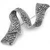 image:imageRhinestone Black Flower Brooches Women Vintage Antique Silver Brooch Pin Elegant Exquisite BrochesRibbonblack