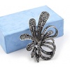 image:imageRhinestone Black Flower Brooches Women Vintage Antique Silver Brooch Pin Elegant Exquisite Brochesblack