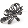 image:imageRhinestone Black Flower Brooches Women Vintage Antique Silver Brooch Pin Elegant Exquisite Brochesblack