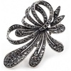 image:imageRhinestone Black Flower Brooches Women Vintage Antique Silver Brooch Pin Elegant Exquisite Brochesblack