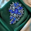 image:imageRhinestone Flower Brooch Pin for Women Sparkly Crystal for Wedding BridalBlue