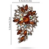 image:imageRhinestone Flower Brooch Pin for Women Sparkly Crystal for Wedding BridalBrown