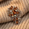 image:imageRhinestone Flower Brooch Pin for Women Sparkly Crystal for Wedding BridalBrown