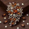 image:imageRhinestone Flower Brooch Pin for Women Sparkly Crystal for Wedding BridalBrown