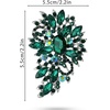 image:imageRhinestone Flower Brooch Pin for Women Sparkly Crystal for Wedding BridalGreen