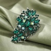 image:imageRhinestone Flower Brooch Pin for Women Sparkly Crystal for Wedding BridalGreen