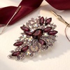 image:imageRhinestone Flower Brooch Pin for Women Sparkly Crystal for Wedding BridalPurple