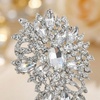 image:imageRhinestone Flower Brooch Pin for Women Sparkly Crystal for Wedding BridalSilver