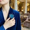 image:imageRose Brooch for Women and Men Elegant Rhinestone Flower Lapel Pin Classic Flower Jewelry Accessory for Weddings Formal Parties and Dress DecorBlue